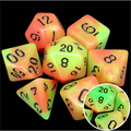 TDSO Duel Orange & Green Glow in the Dark 7 Dice Polyset