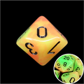 TDSO Duel Orange & Green Glow in the Dark D10 Dice
