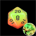 TDSO Duel Orange & Green Glow in the Dark D20 Dice
