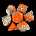 TDSO Duel Orange & Steel 7 Dice Polyset