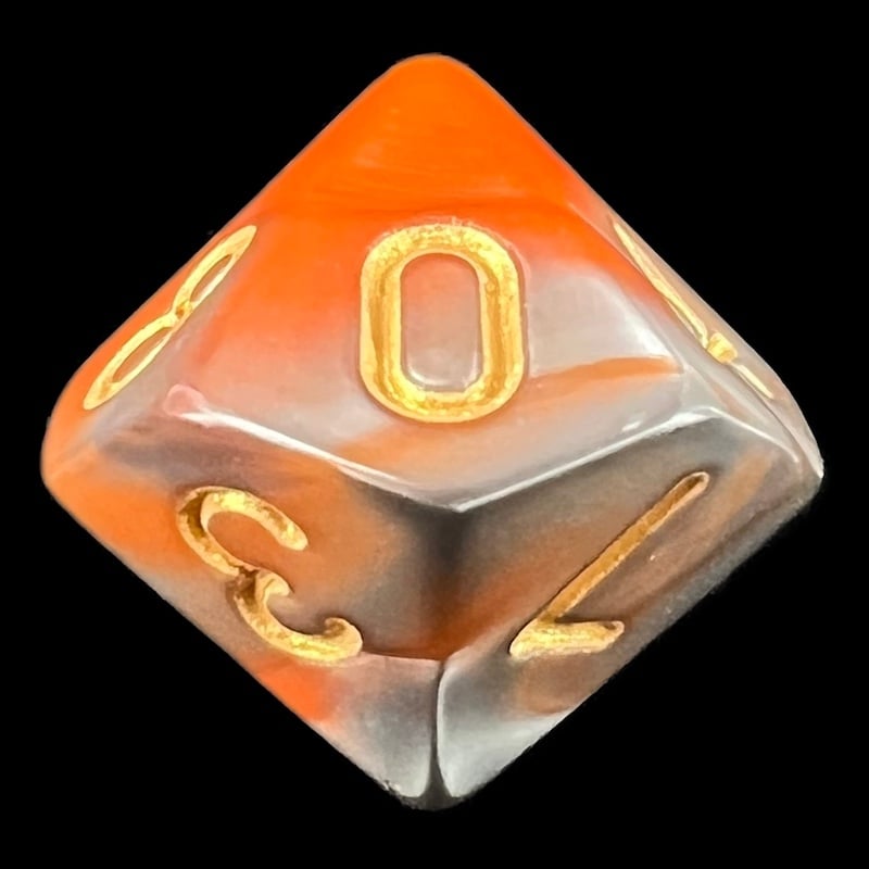 TDSO Duel Orange & Steel D10 Dice