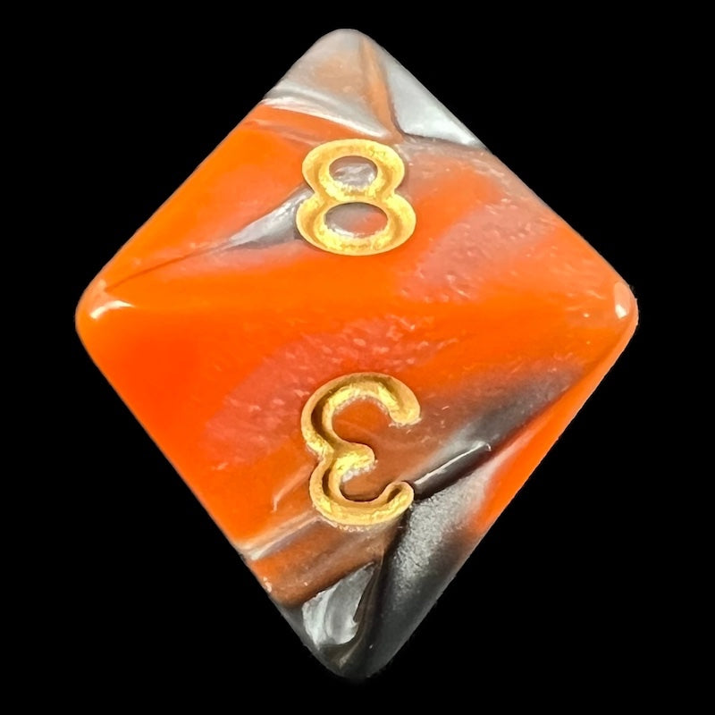 TDSO Duel Orange & Steel D8 Dice