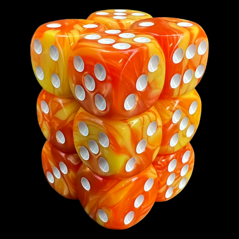 TDSO Duel Orange & Yellow 12 x D6 Dice Set