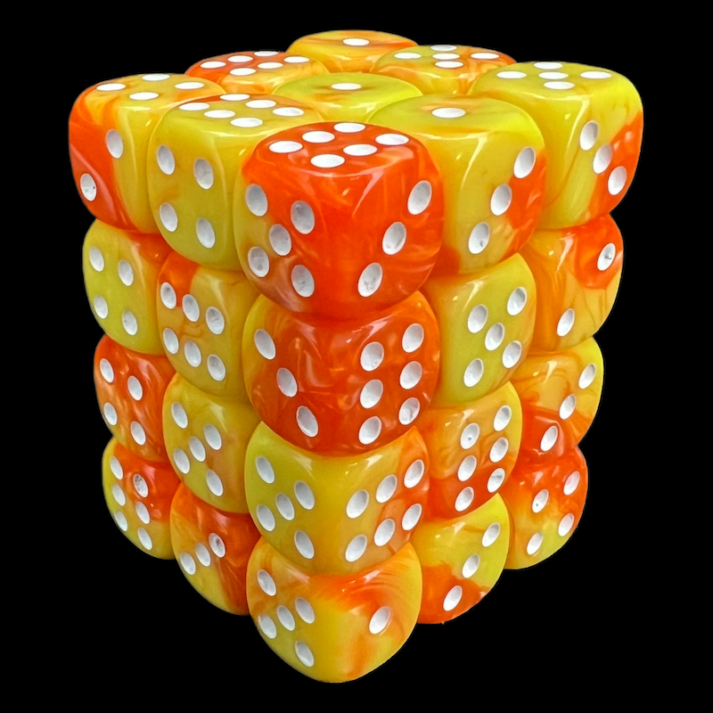 TDSO Duel Orange & Yellow 36 x D6 Dice Set