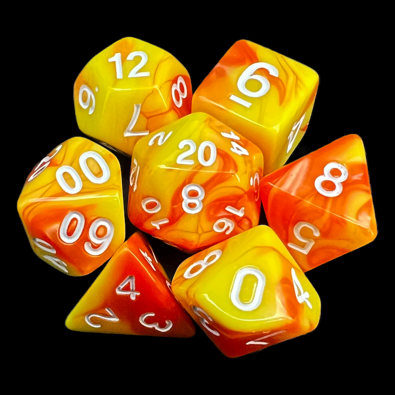 TDSO Duel Orange & Yellow 7 Dice Polyset
