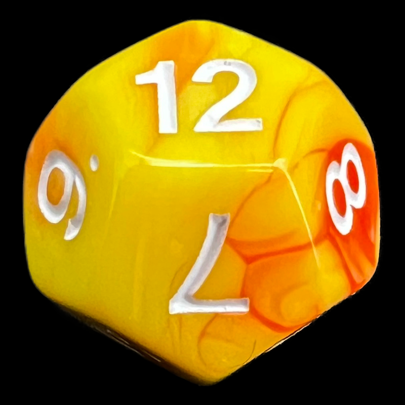 TDSO Duel Orange & Yellow D12 Dice