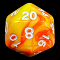 TDSO Duel Orange & Yellow D20 Dice