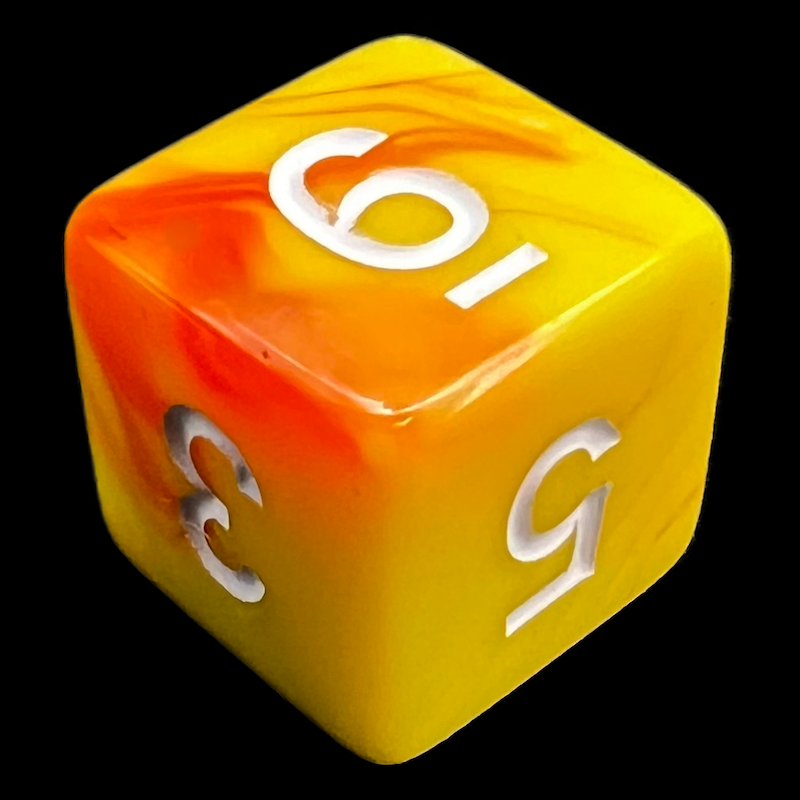 TDSO Duel Orange & Yellow D6 Dice