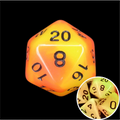 TDSO Duel Orange & Yellow Glow in the Dark D20 Dice