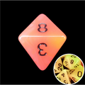 TDSO Duel Orange & Yellow Glow in the Dark D8 Dice