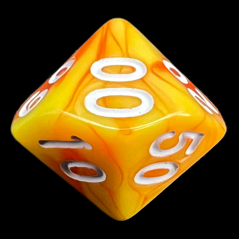 TDSO Duel Orange & Yellow Percentile Dice