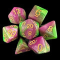 TDSO Duel Green & Rose 7 Dice Polyset