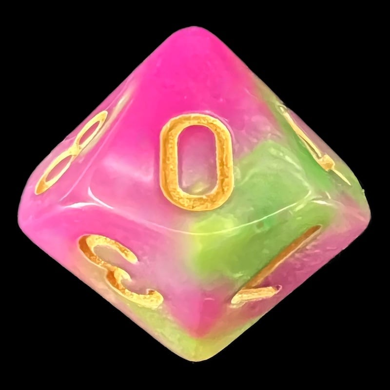 TDSO Duel Green & Rose D10 Dice