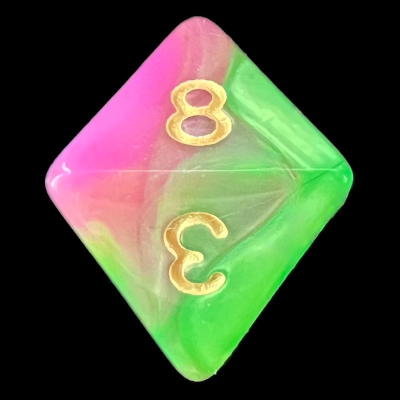 TDSO Duel Green & Rose D8 Dice