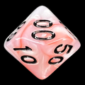 TDSO Duel Pearl Red & White With Black Percentile Dice