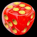 TDSO Duel Pearl Red & White With Gold 16mm D6 Spot Dice