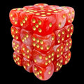 TDSO Duel Pearl Red & White With Gold 36 x D6 Dice Set