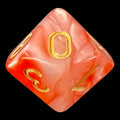 TDSO Duel Pearl Red & White With Gold D10 Dice