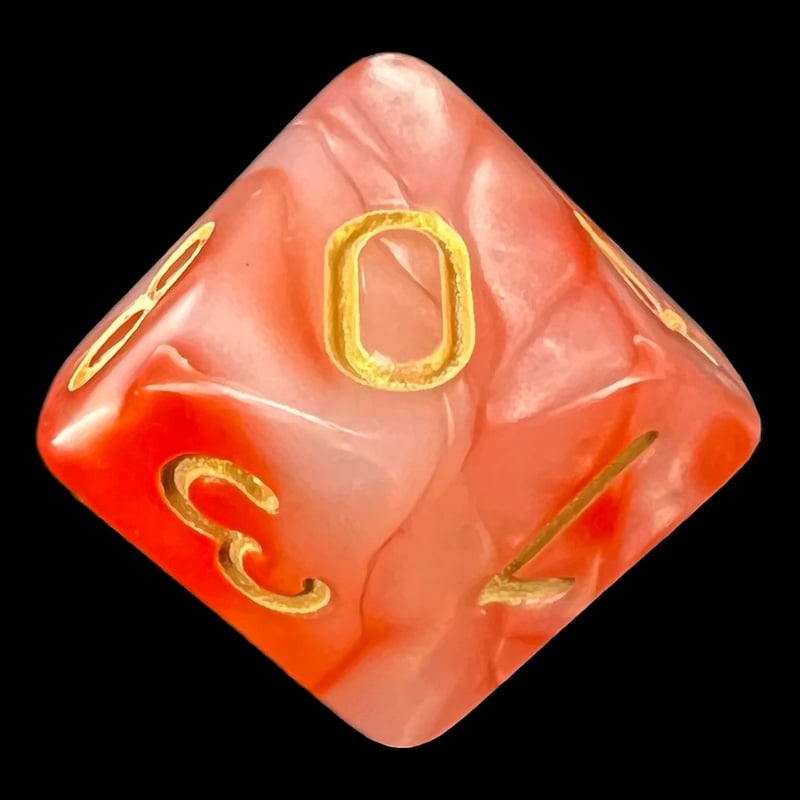TDSO Duel Pearl Red & White With Gold D10 Dice
