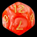 TDSO Duel Pearl Red & White With Gold D12 Dice
