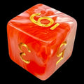TDSO Duel Pearl Red & White With Gold D6 Dice