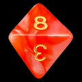 TDSO Duel Pearl Red & White With Gold D8 Dice