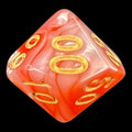 TDSO Duel Pearl Red & White With Gold Percentile Dice