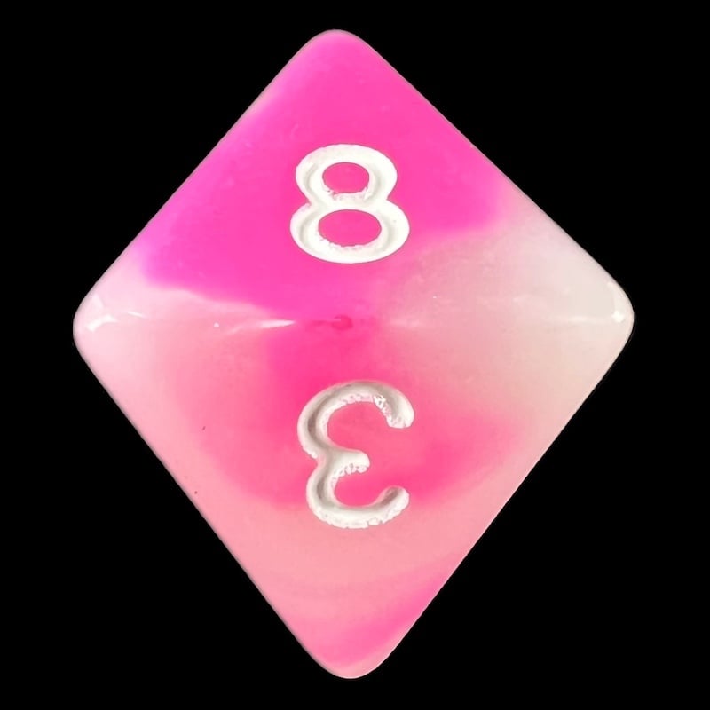 TDSO Duel Pink & Pearl White D8 Dice