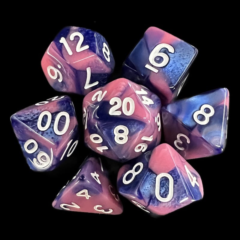 TDSO Duel Pink & Purple 7 Dice Polyset