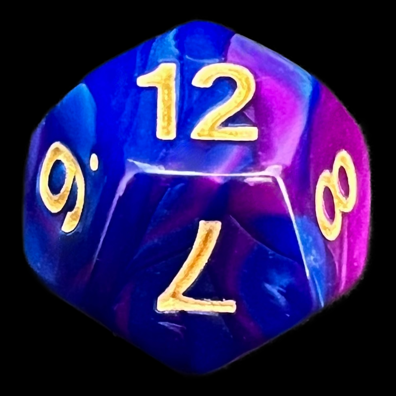 TDSO Duel Purple & Blue D12 Dice