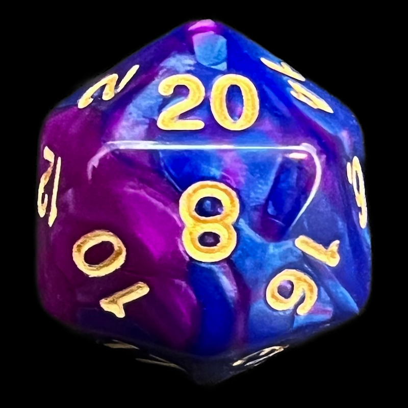 TDSO Duel Purple & Blue D20 Dice