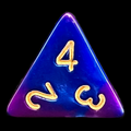 TDSO Duel Purple & Blue D4 Dice