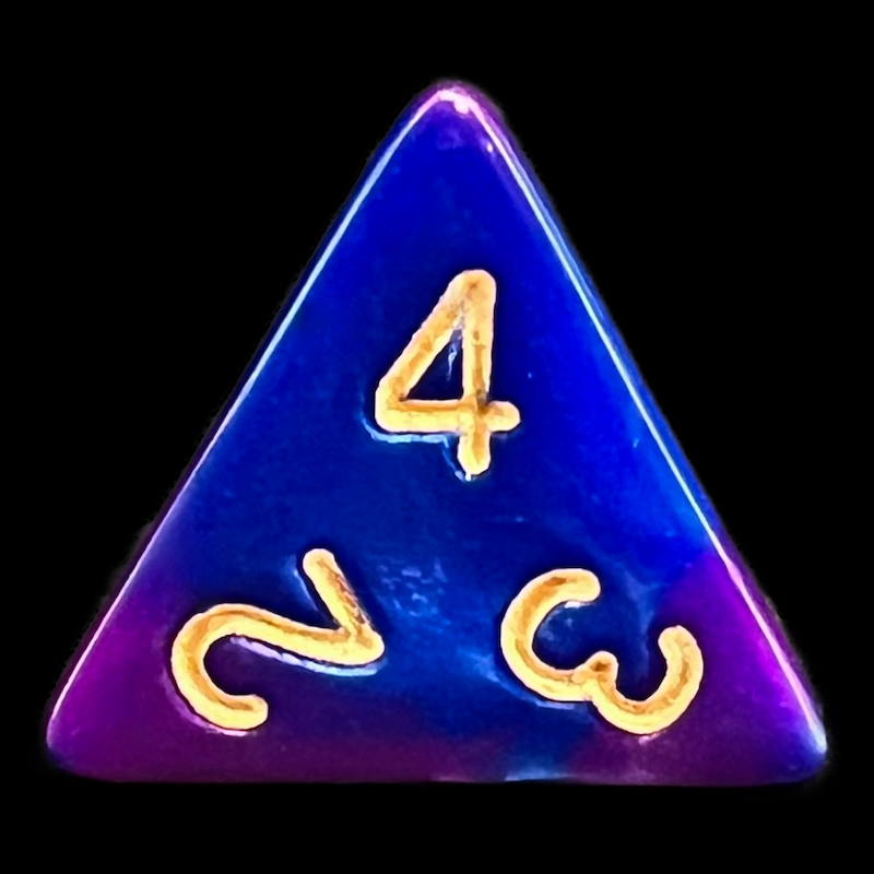 TDSO Duel Purple & Blue D4 Dice