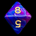 TDSO Duel Purple & Blue D8 Dice