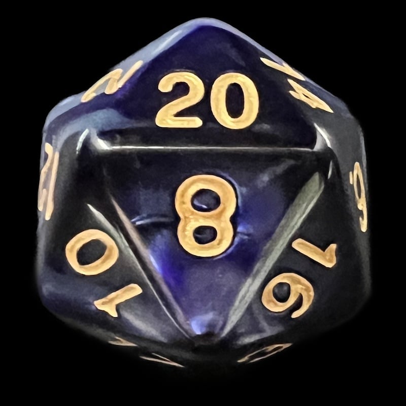 TDSO Duel Purple & Pearl White D20 Dice