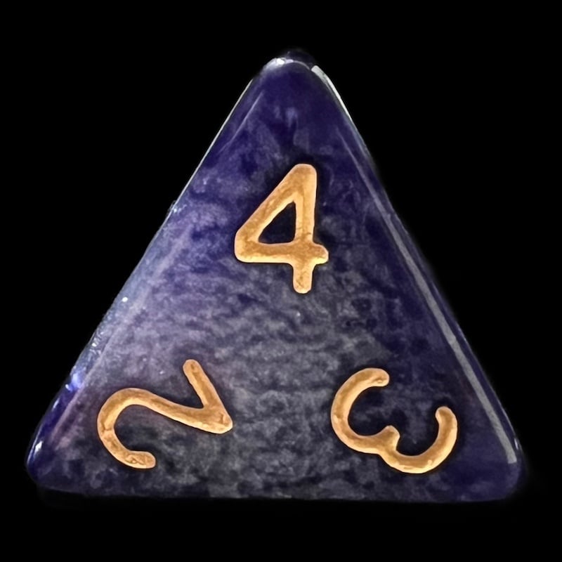 TDSO Duel Purple & Pearl White D4 Dice