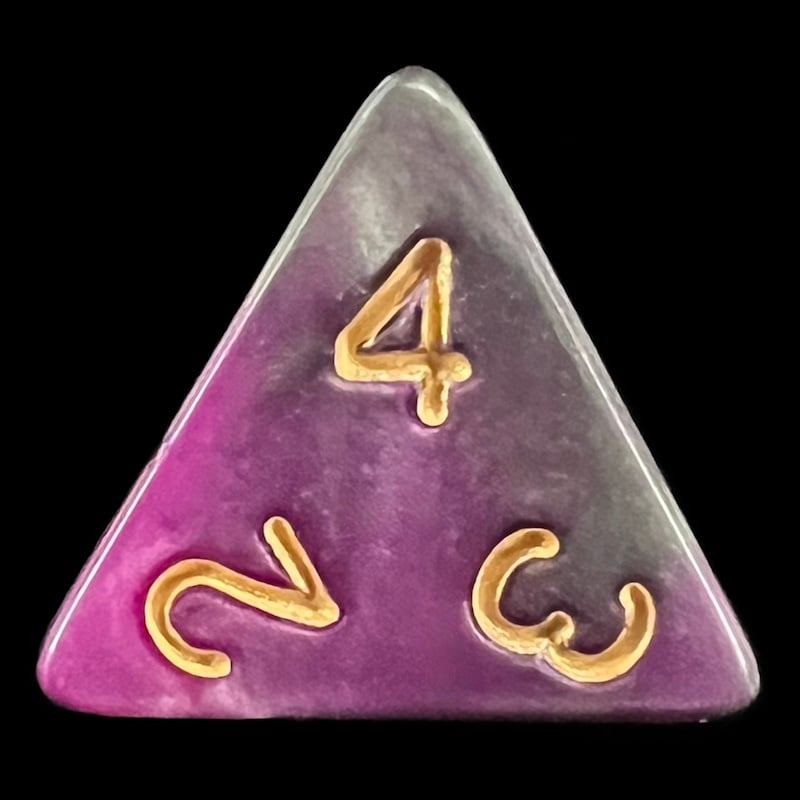 TDSO Duel Purple & Steel with Gold D4 Dice