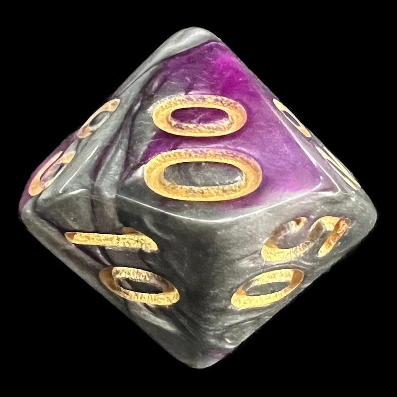 TDSO Duel Purple & Steel with Gold Percentile Dice