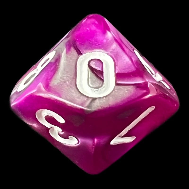 TDSO Duel Purple & Steel with White D10 Dice