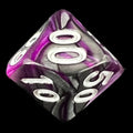 TDSO Duel Purple & Steel with White Percentile Dice