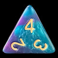 TDSO Duel Purple & Teal with Gold D4 Dice