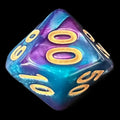 TDSO Duel Purple & Teal with Gold Percentile Dice