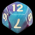 TDSO Duel Purple & Teal with White D12 Dice