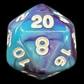 TDSO Duel Purple & Teal with White D20 Dice