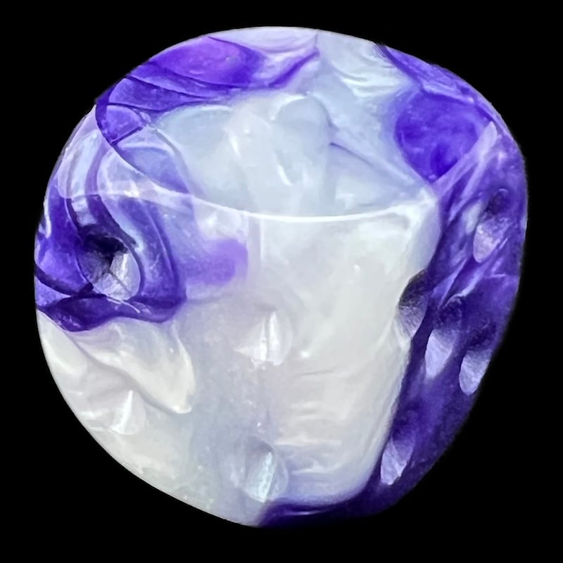 TDSO Duel Purple & White Blank Faced Uninked D6 Spot Dice
