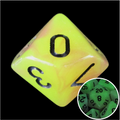 TDSO Duel Purple & Yellow Glow in the Dark D10 Dice