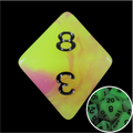 TDSO Duel Purple & Yellow Glow in the Dark D8 Dice