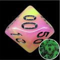TDSO Duel Purple & Yellow Glow in the Dark Percentile Dice