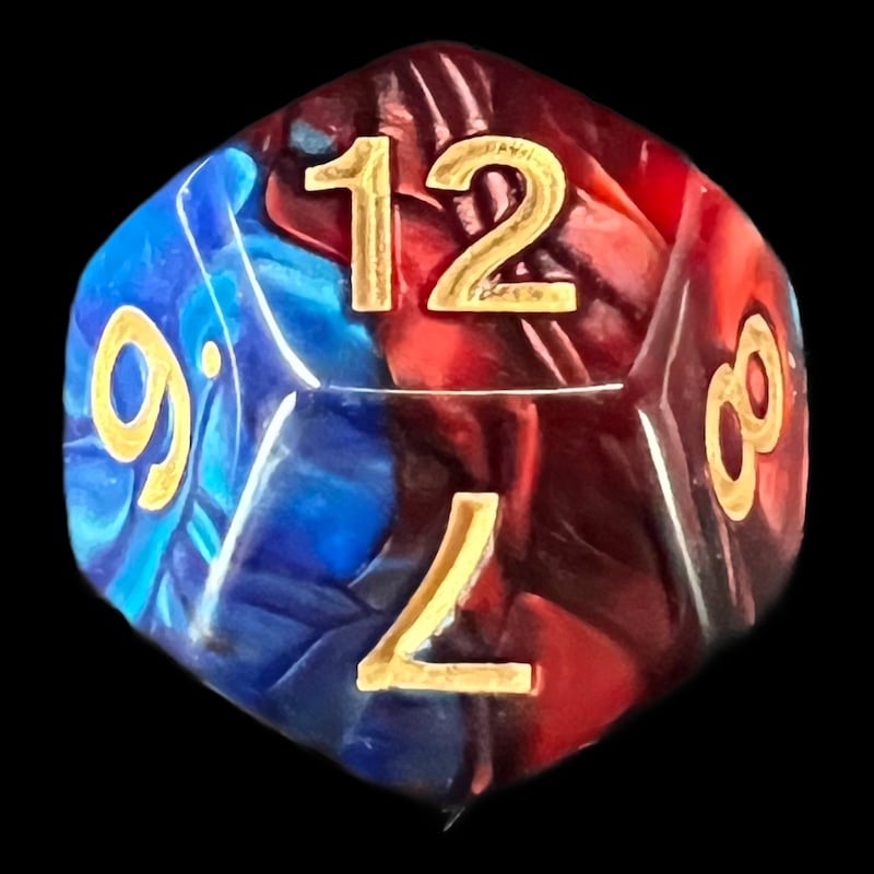 TDSO Duel Red & Blue D12 Dice