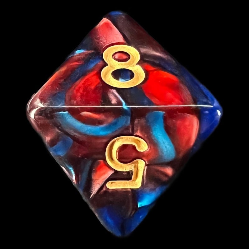 TDSO Duel Red & Blue D8 Dice